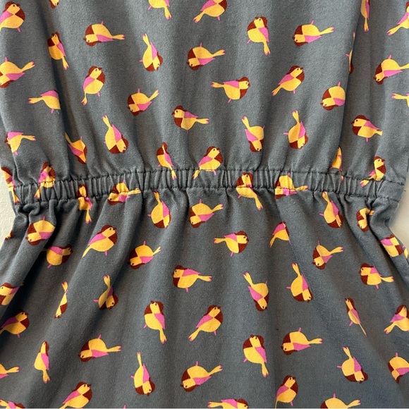 Hanna Andersson Antwerp gray bird print long sleeve dress size 110 US 5 - Picture 16 of 16